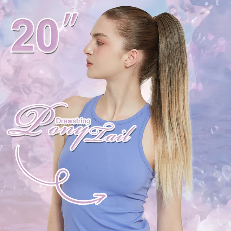 Оптовая продажа прямые синтетические накладные шиньоны со снежинками на шнурке