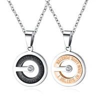 simple personality clavicle chain hollow inlaid zircon mens and womens pendant titanium steel necklace