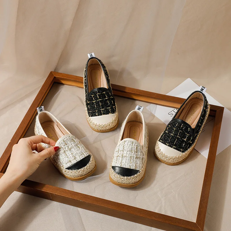 Туфли детские на плоской подошве модная повседневная обувь принцессы без