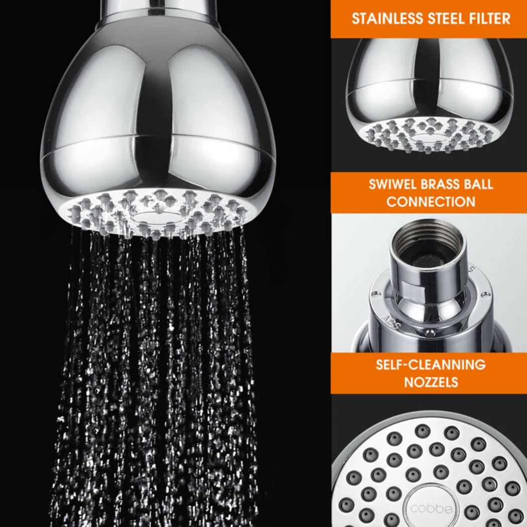 

High Pressure Shower Head 3 Inch Anti-Leak Fixed Chrome Rainfall Showerhead Bathroom Parts Shower Nozzle Top Spray Shower Nozzle