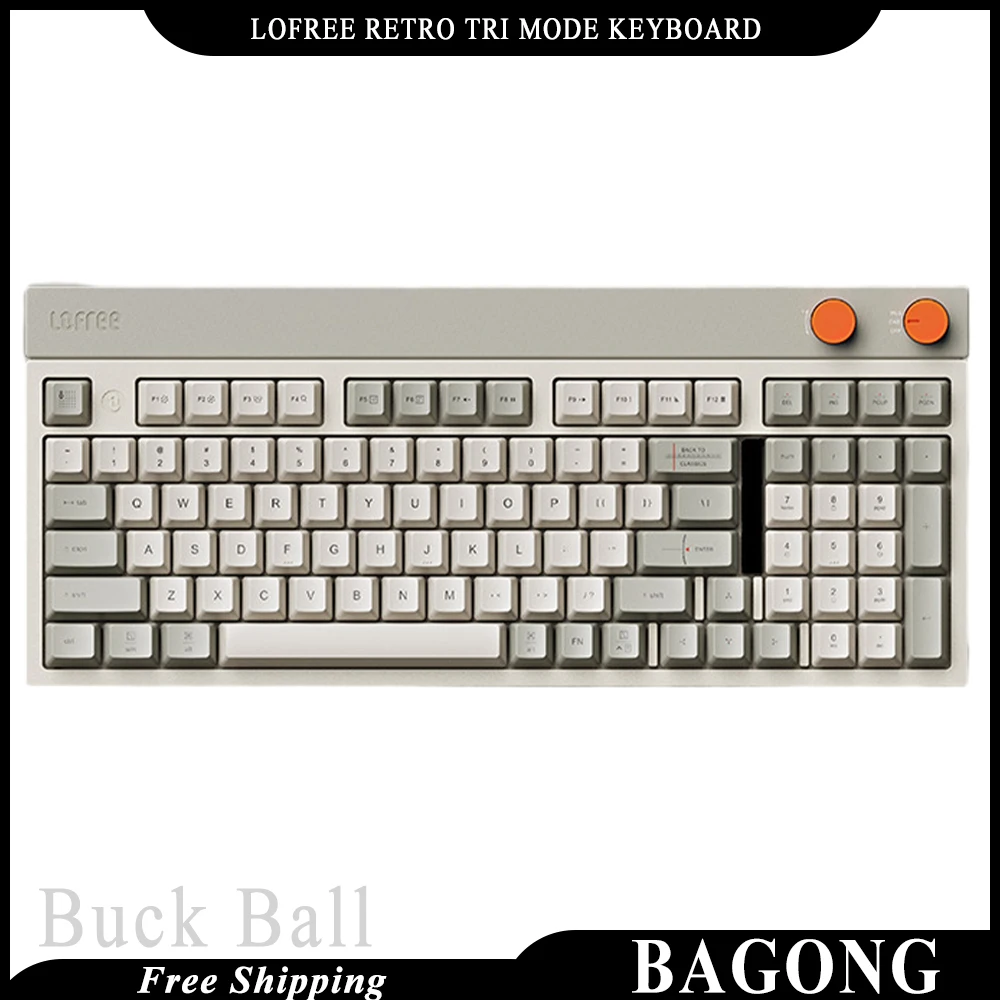

Lofree Small Squqre Keyboard Tri-Mode Block Retro Mechanical Gasket Gaming Keyboard Wireless Bluetooth Accessory For Pc Computer