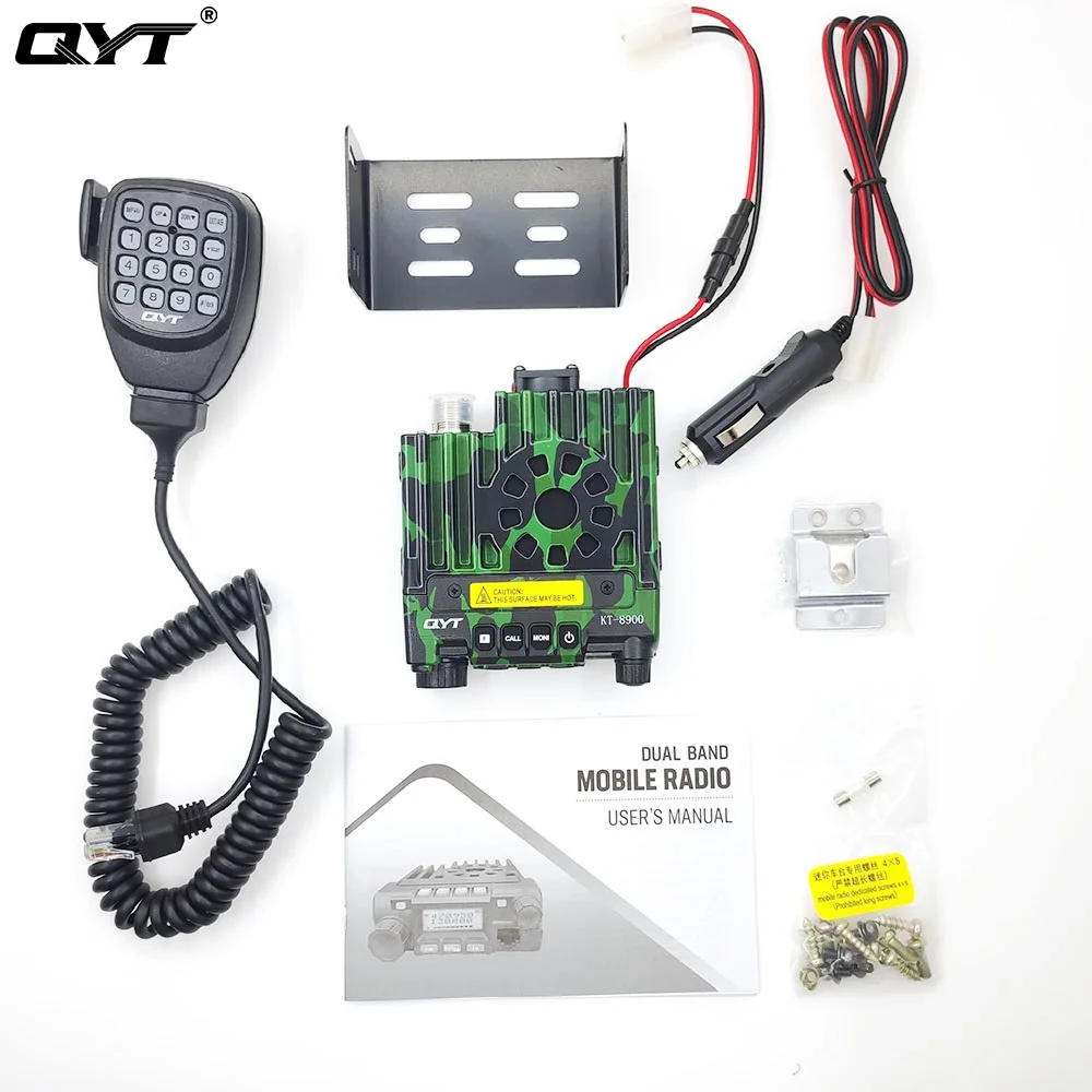 QYT KT-8900D Camouflage Amateur Radio Car Walkie-talkies Communicator Dual Band UHF/VHF 136-174&400-480MHz 25W Free to Adjust