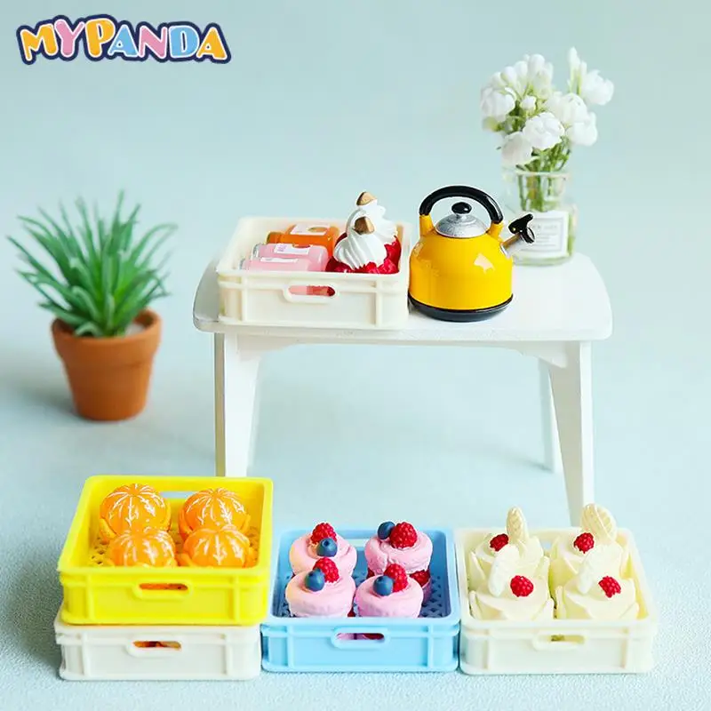 

1Set 1/12 Dollhouse Miniature Cake Afternoon Tea Dessert Food Dessert Cupcake Basket for Doll House Play Kitchen Accessories Toy