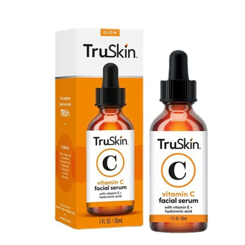

30ml Truskin Vitamin C Facial Serum Hydrates Skin Visibly Boosts Radiance Whitening Hyaluronic Acid Dark Spot Remover Cosmetics