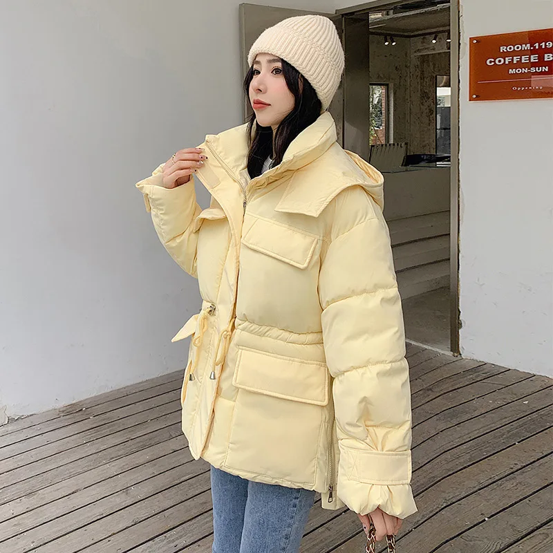 New Winter Women Down Cotton Jacket Casual Loose Waist Work Clothes Woman Cotton Padded Jacket Thickened Cotton Fashion Jackets