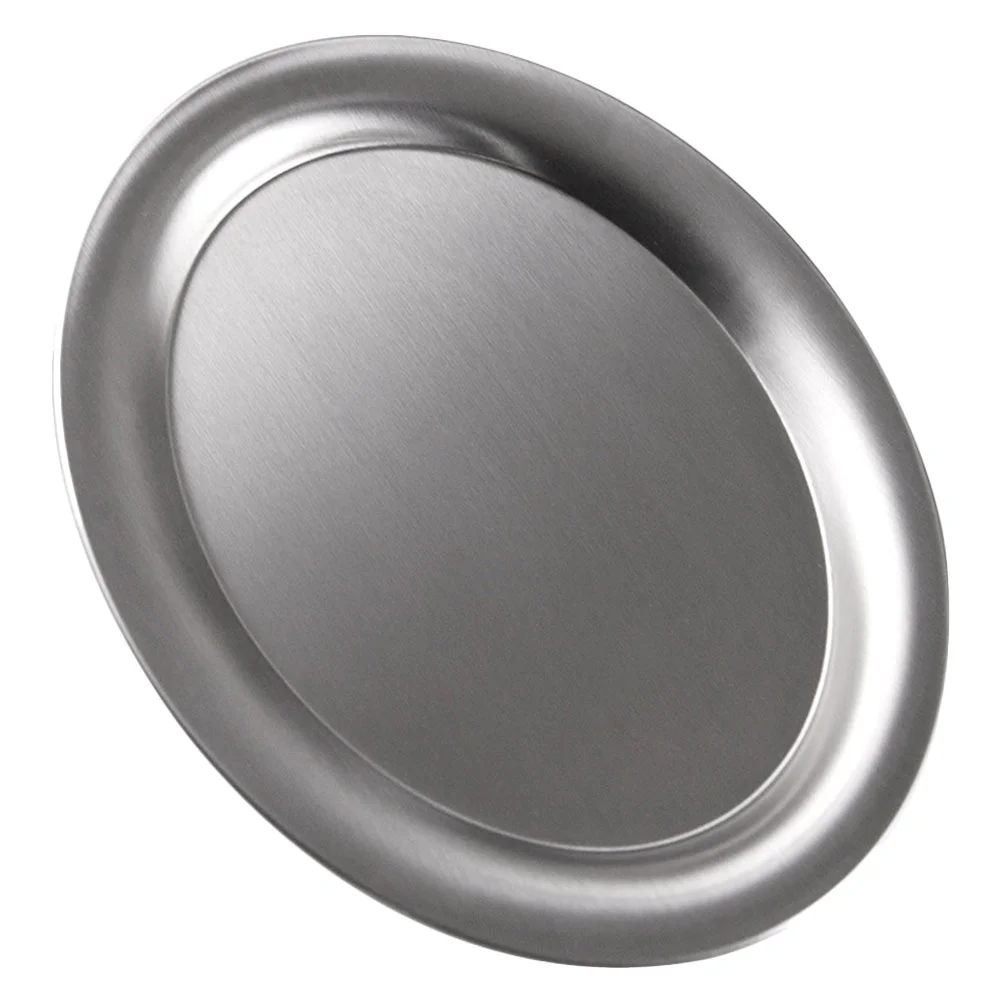 

1pc Stainless Steel Oval Plate Steaming Fish Plate Kitchen Snack Tray (Silver)