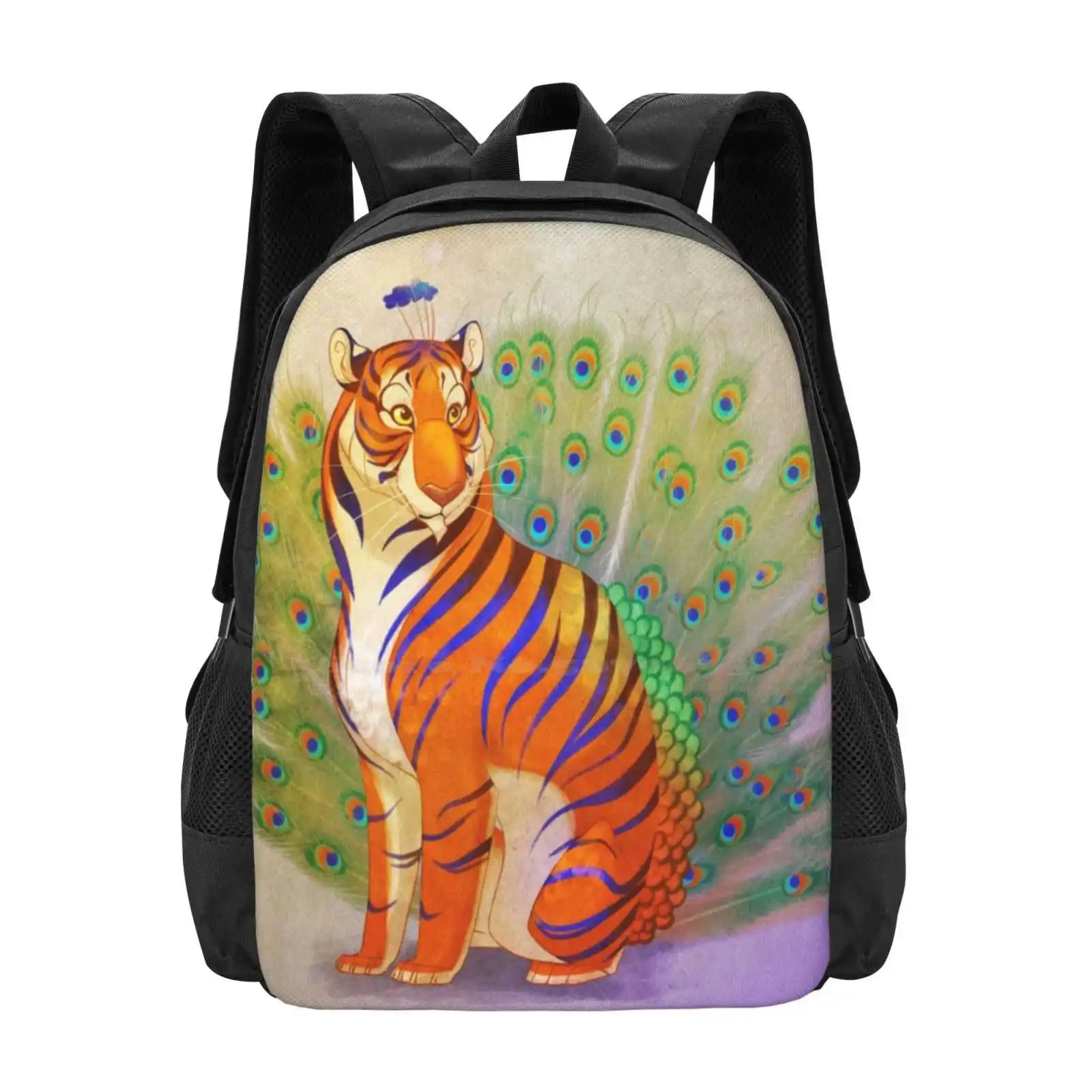 Школьные ранцы с изображением павлина и тигра дорожный рюкзак для ноутбука