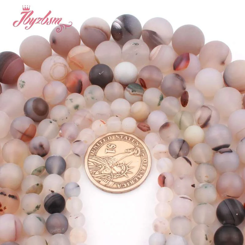 

6,8,10,12mm Round Ice Agates Beads Frost Matte Loose Natural Stone Bead for DIY Accessories Necklace Bracelet Jewelry Making 15"
