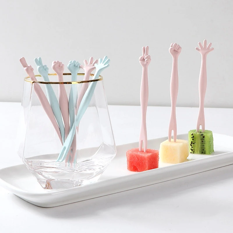 

6Pcs Cute Fruit Fork Cake Dessert Fork Food Fork Toothpick Bento Lunches Party Decor Bento Fork Kitchen Tools