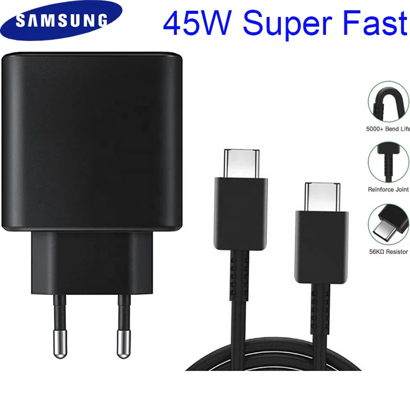 

Samsung Charger 45W Super Fast Charge EP-TA845 For Samsung GALAXY S20 S22 Note 10 Plus S20 Note 20 Ultra 5G A91 A80 S21+ Note10+