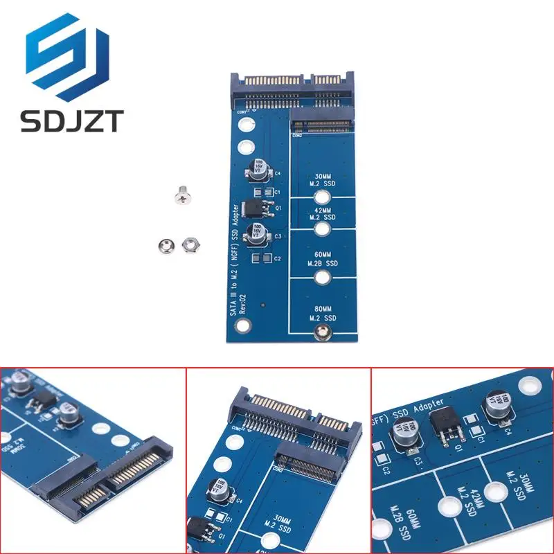 

1PC Add On Card NGFF M.2 Adapter M2 SATA3 Raiser M.2 To SATA Adapter SSD M2 To SATA Expansion Card B Key Suppor 30/42/60/80mm