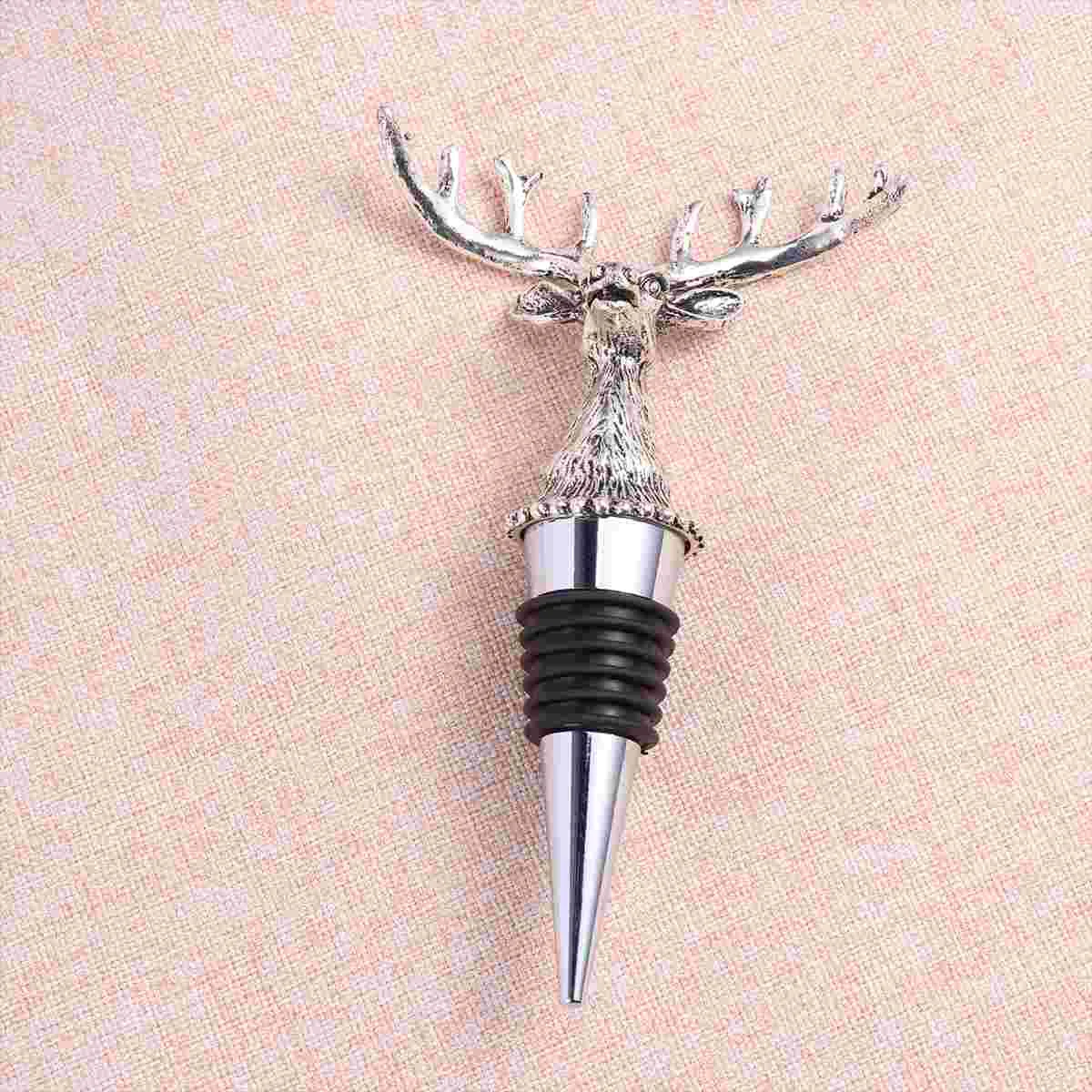 

Stopper Bottle Metal Animal Deer Head Stoppers Cork Pourer Elk Plug Rubberfitting Spout Corks Reindeer Champagne Caps Antler