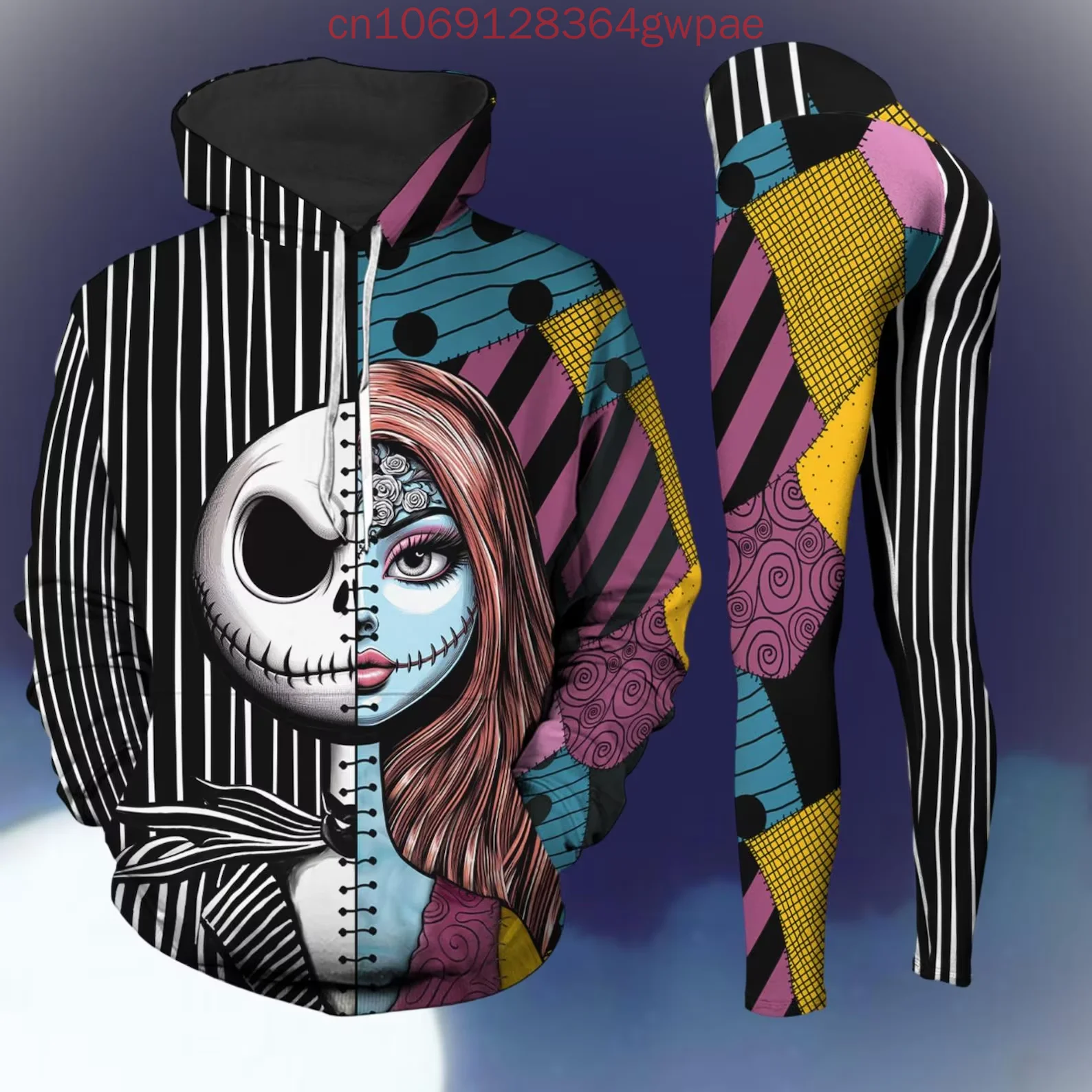 Женский комплект с капюшоном и леггинсами Disney Sally The Nightmare Before Christmas Jack Skellington