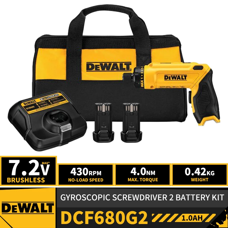 

DEWALT DCF680G2 Cordless Electric Screwdriver Gyroscopic Screwdriver 2 Battery Kit Compact 7.2V MAX Lithium Battery Power Tools