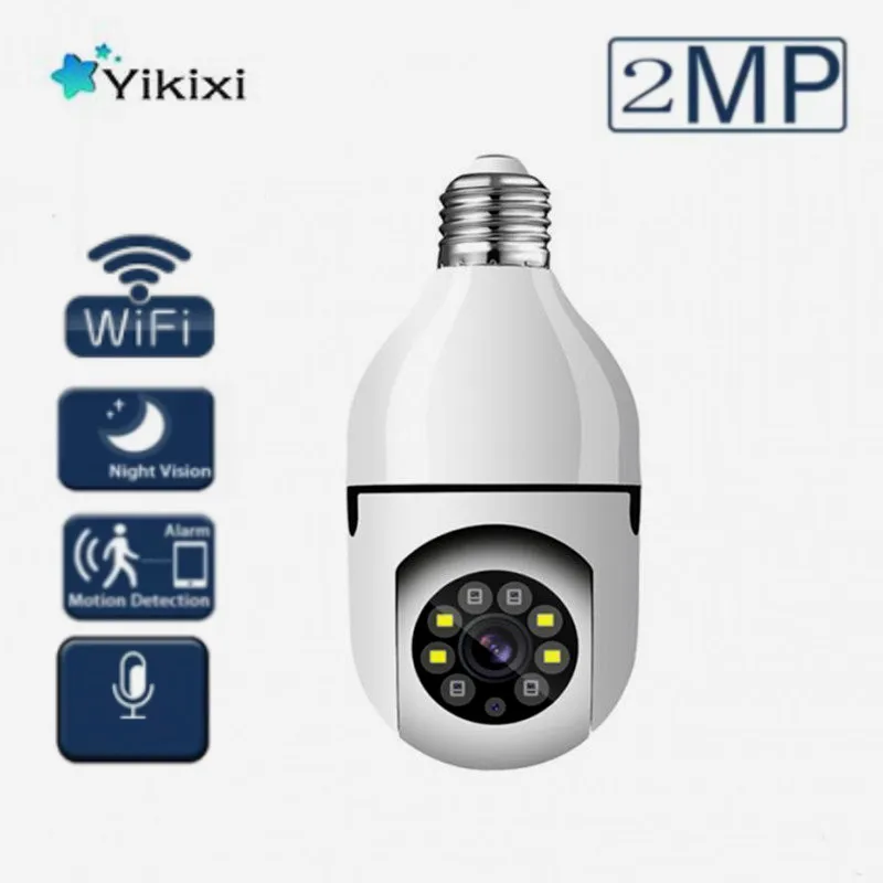 

E27 Bulb Surveillance Camera With Microphone Night Vision 1080P HD Full Color Automatic Tracking Human IP Camera Home Security