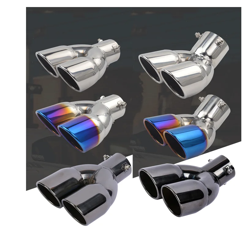 

насадка на глушитель 2,5 дюймовый наконечник выхлопной трубы для автомобиля Универсальный двойной наконечник выхлопной трубы автомобильны...