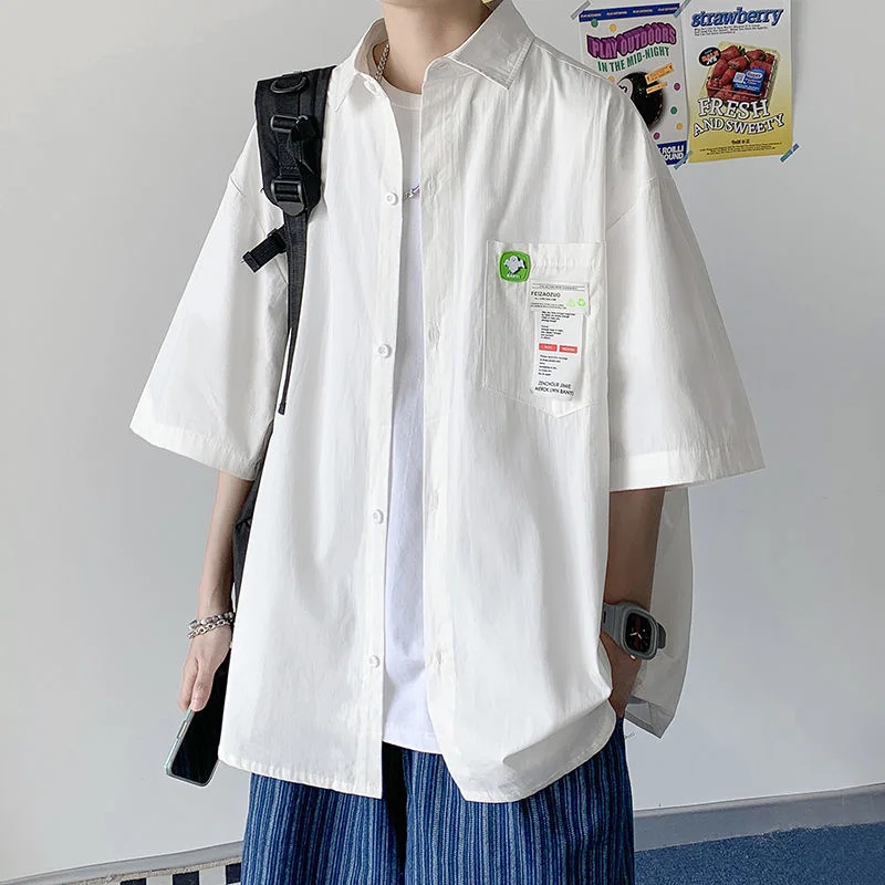 Privathinker летние мужские белые рубашки с коротким рукавом большие размеры модная