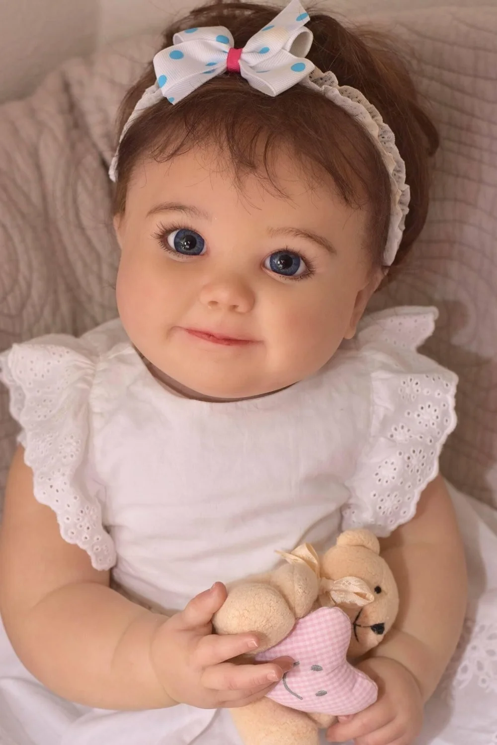 

Bebe Reborn Dolls 60CM Huge Baby June Awake Lifelike Toddler Dolls Hand Paint with Genesis Paint 3D Skin Visible Venis Art Dolls