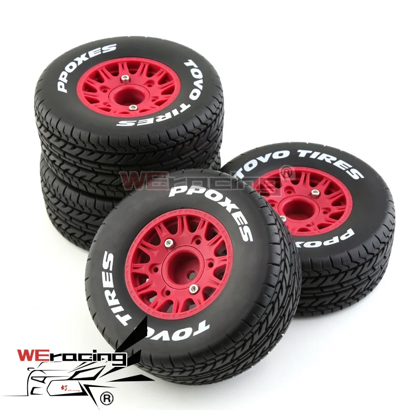 

4pcs RC Model Car Rubber Tires & Wheel for 1/8 1/10 Scale RC On Road Car HSP Sonic 94102 GT LC RACING PTG-2 Tamiya TT02