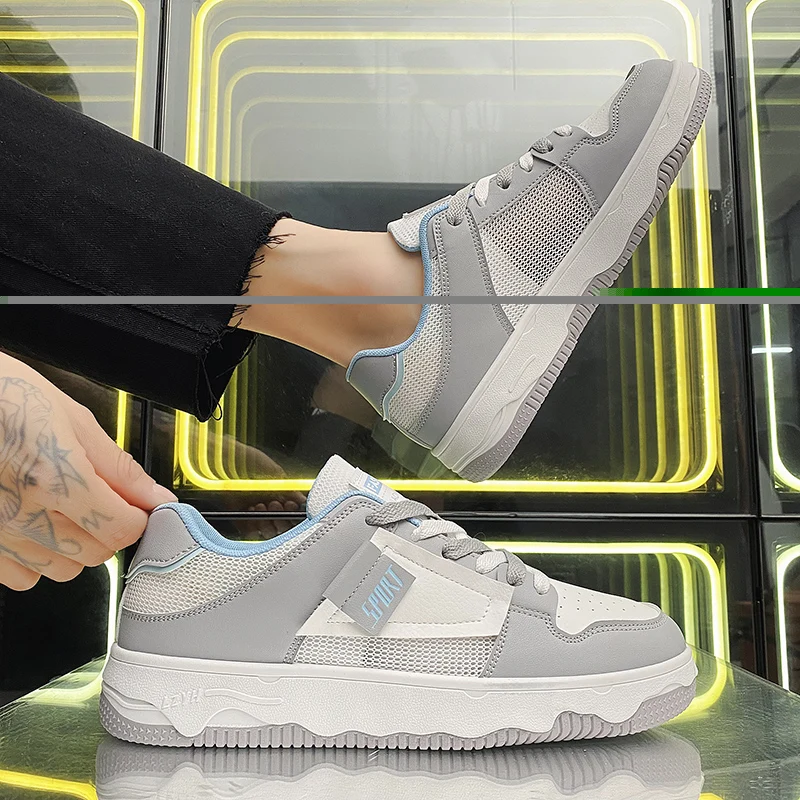 Men Fashion Sneakers Casual Shoes 2023 New Round Toe Lace-up Man Vulcanize Shoes Platform Skateboard Footwear Tenis Masculino