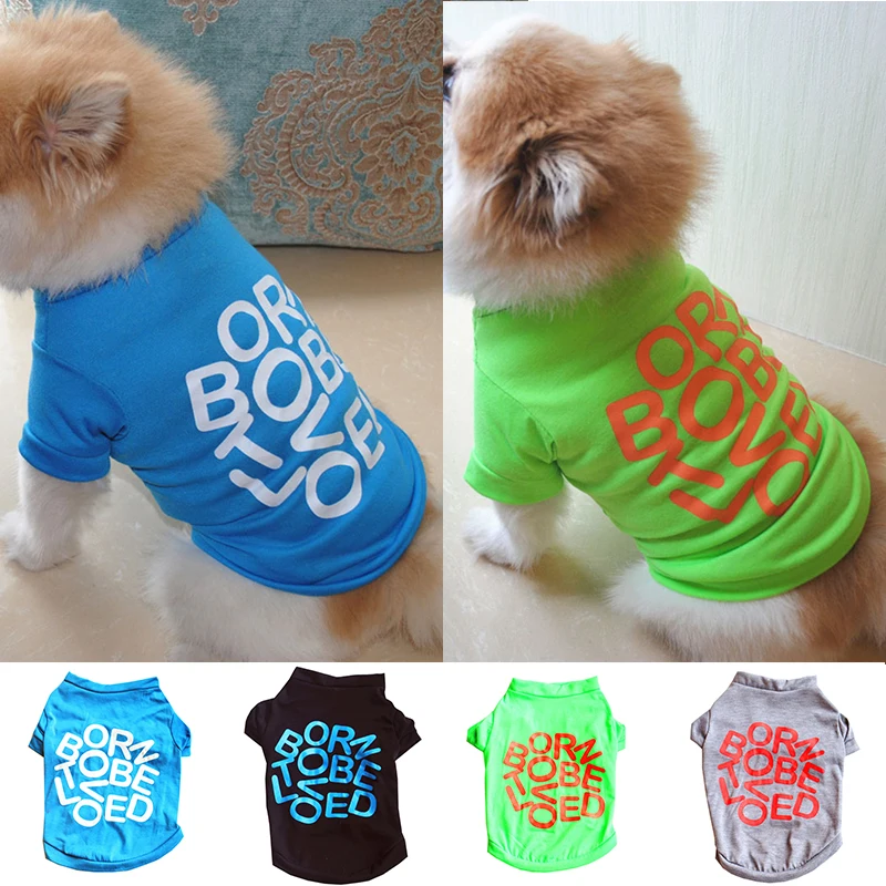 

Dog Clothes for Small Dogs Classic Letter Printed Pets T-shirts Puppy Dog Clothes Pet Cat Vest Cotton Clothes Apparel Costumes