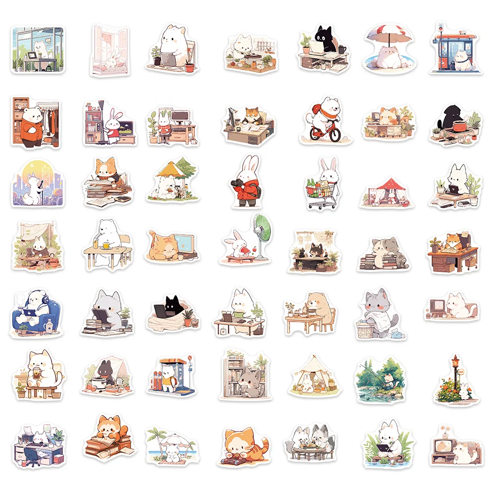 50 шт. наклейки с изображением животных