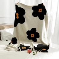 cartoon flowers sofa blanket outdoor rugs camping picnic blanket knitted bedroom bed travel warm blanket washable home decor
