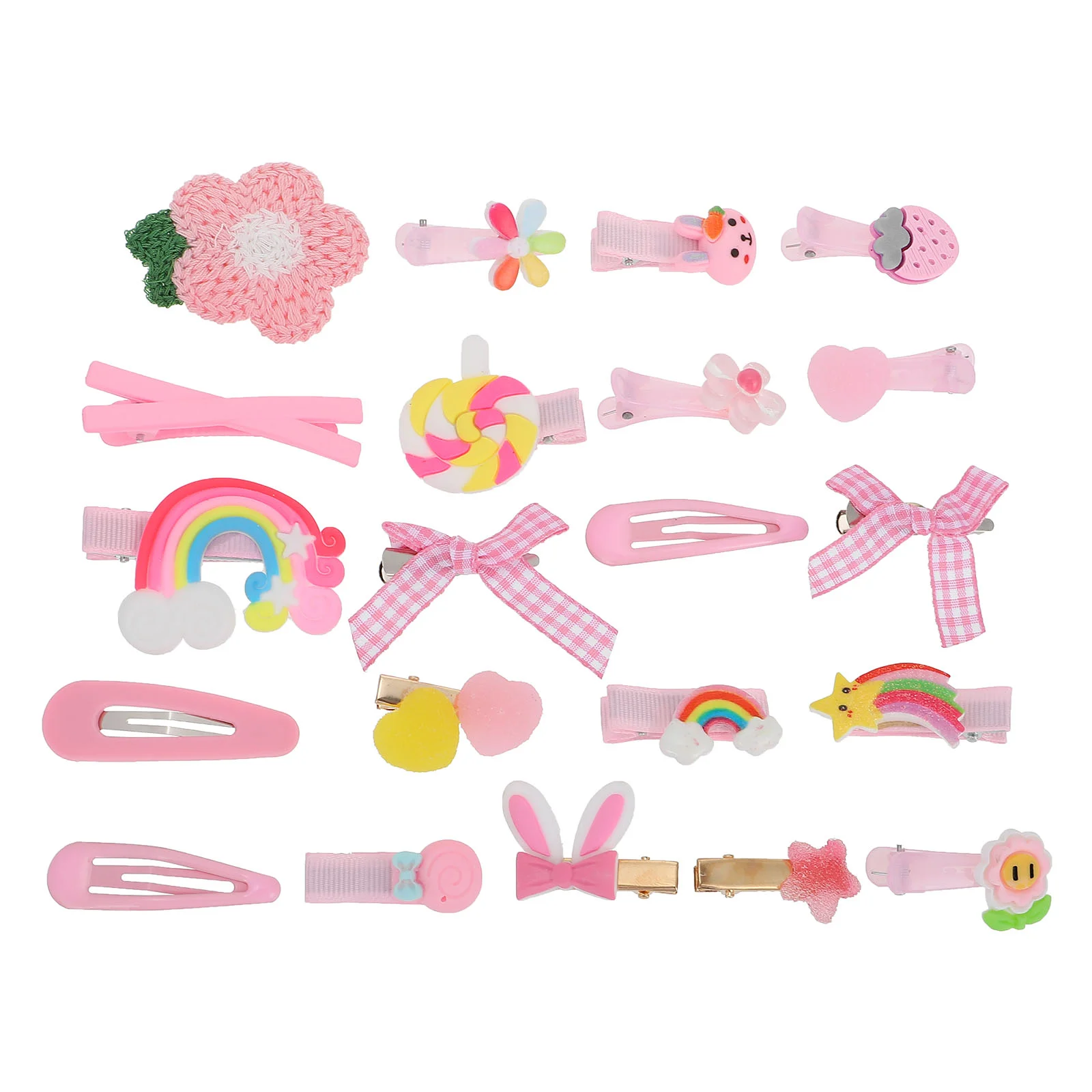 

21 Pcs Hairpin Bow Clips Cartoon Children Headdress Kids Adorable Polymer Clay Bangs Lovely Toddler Little Girls