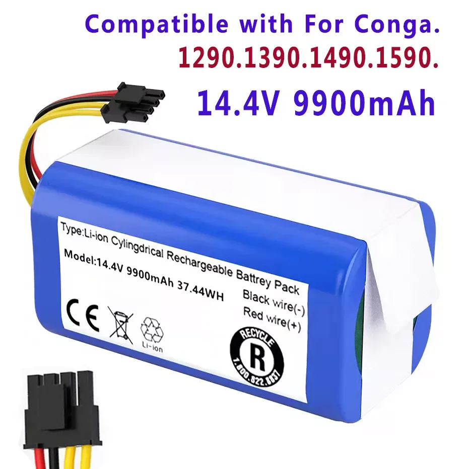 

NEW 100%New.14.4V 12800mAh Lithium-ion Battery For Cecotec Conga 1290 1390 1490 1590 Robot Vacuum Cleaner Battery Gutrend Echo 5