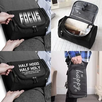 unisex travel cosmetic bag makeup beauty case make up organizer toiletry bag kits storage hanging wash pouch text series
