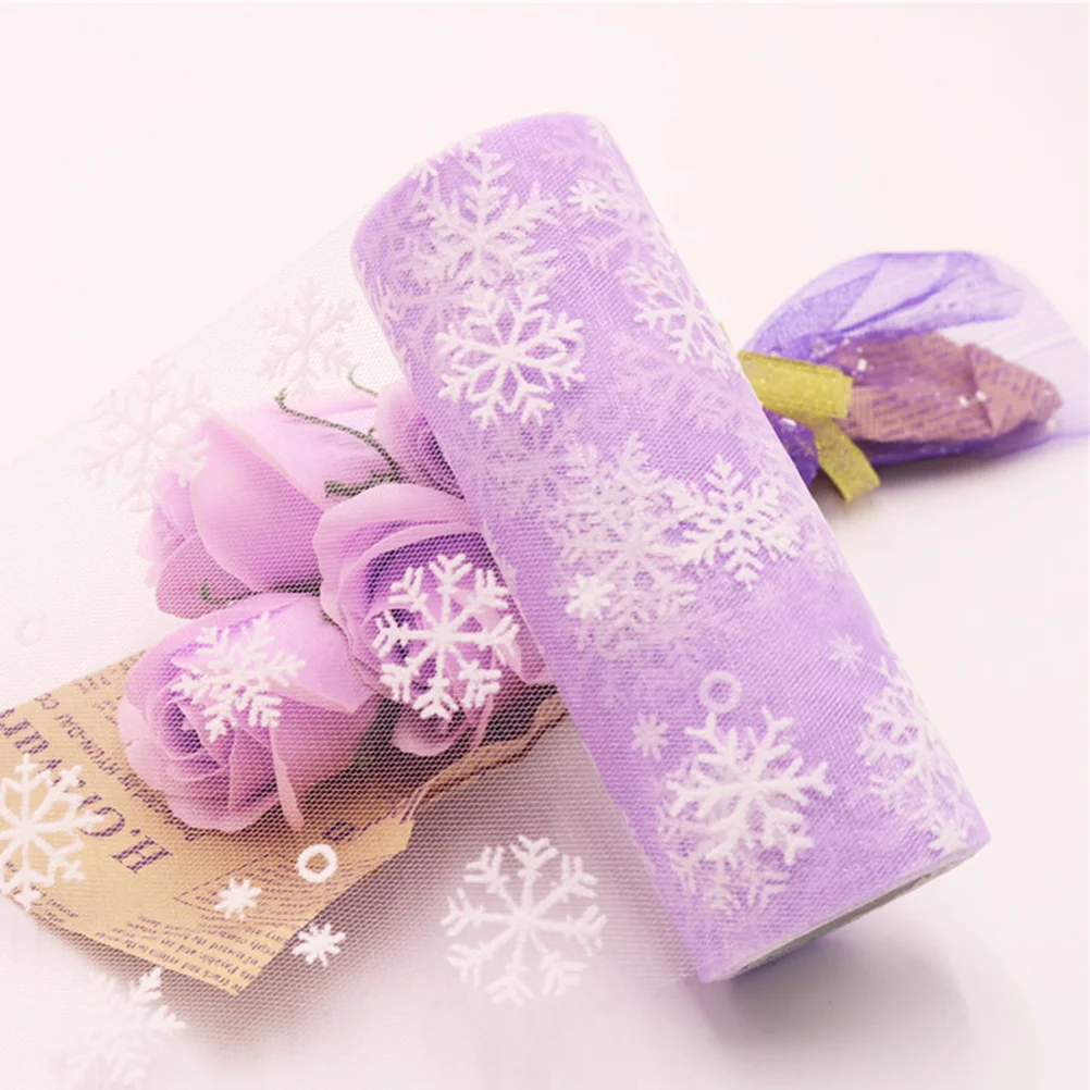 15 см 10 ярдов Рождественская снежинка Тюлевый рулон Блестящая марлевая лента из