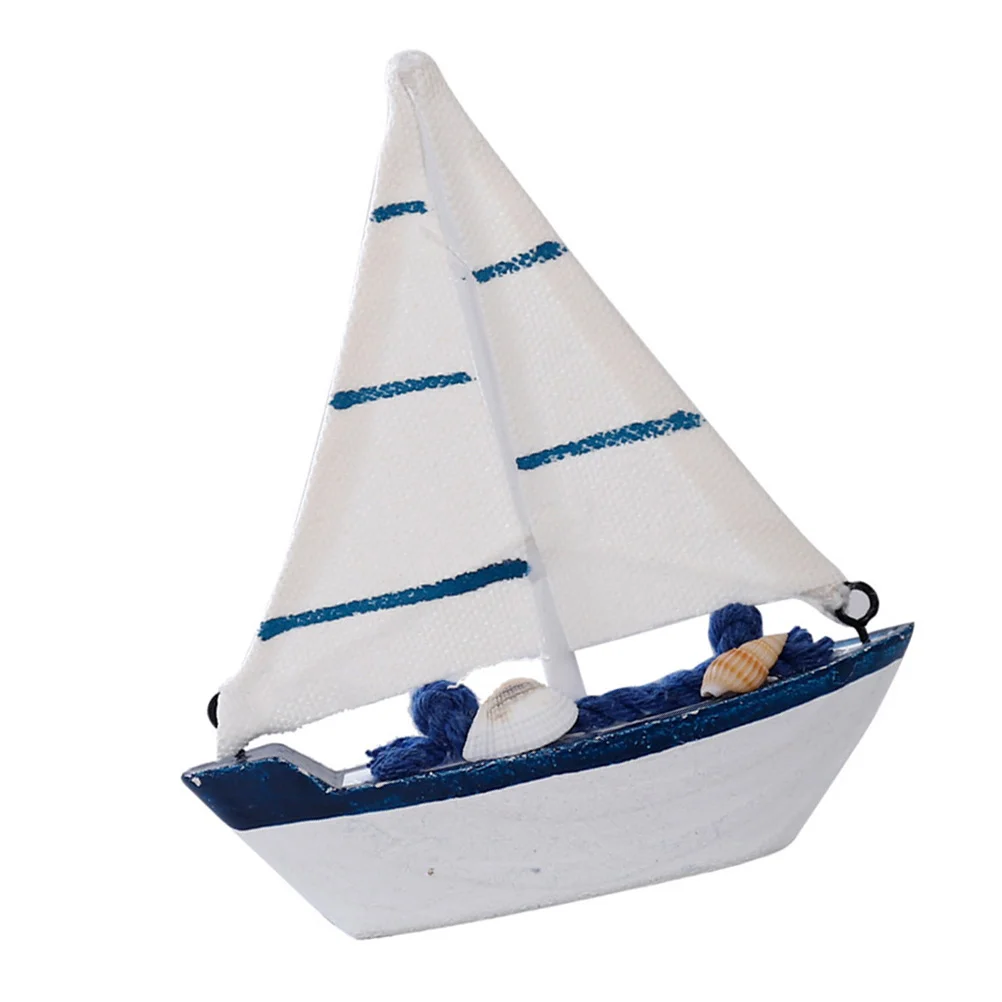 

1PC Wood Sailboat Decoration Sailboat Model Creative Wooden Mediterranean Style Table Stuff Car Ornament Home Decor Craft