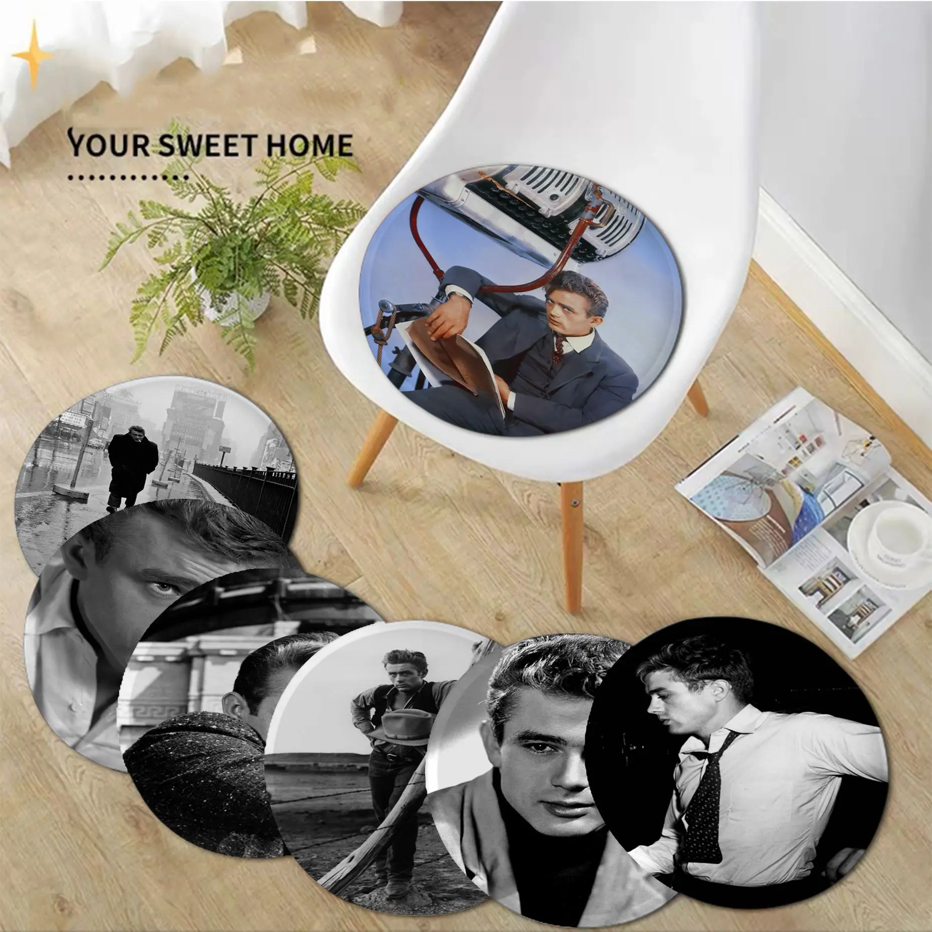 

James Dean Square Seat Cushion Office Dining Stool Pad Sponge Sofa Mat Non-Slip Cushions Home Decor