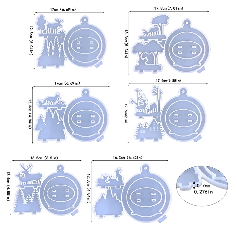 

Christmas Decoration Silicone Mold Crystal Epoxy Resin Mold DIY Christmas Pendant Christmas Elk Mold Home Ornament With Hole