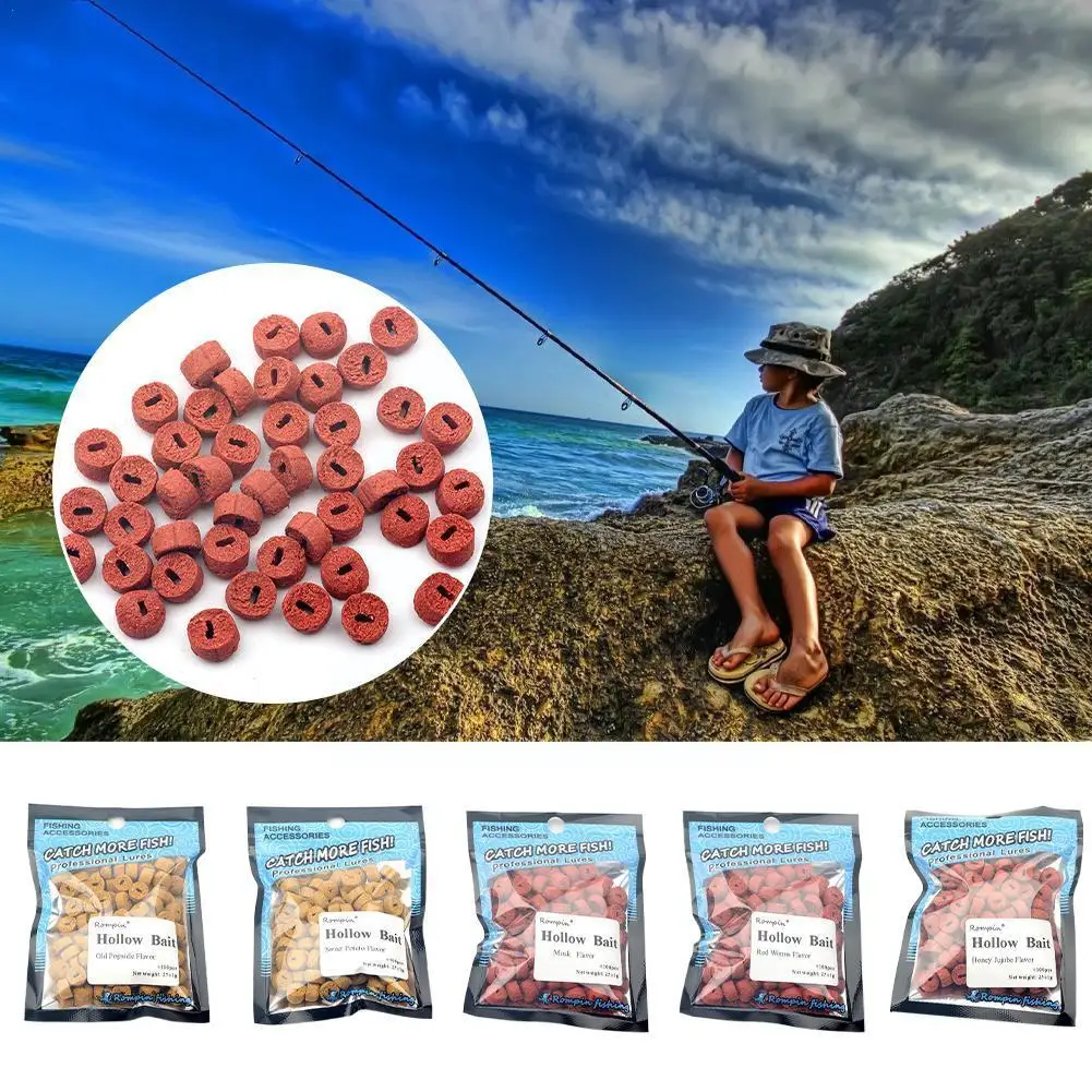 

200Pcs Red Worms Carp Fishing Hollow Bait Grass Carp Fishing Fish Tilapia Tackle Fishing Baits Bait Accessories Lure Carp E7Z5