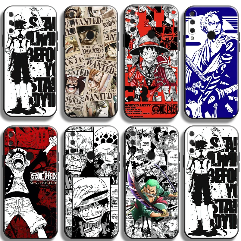 

Японский цельный аниме чехол для телефона HUAWEI Honor 8X 9X 9 Lite 10 10X Lite 10i 9A, силиконовый чехол, черный жидкий силикон