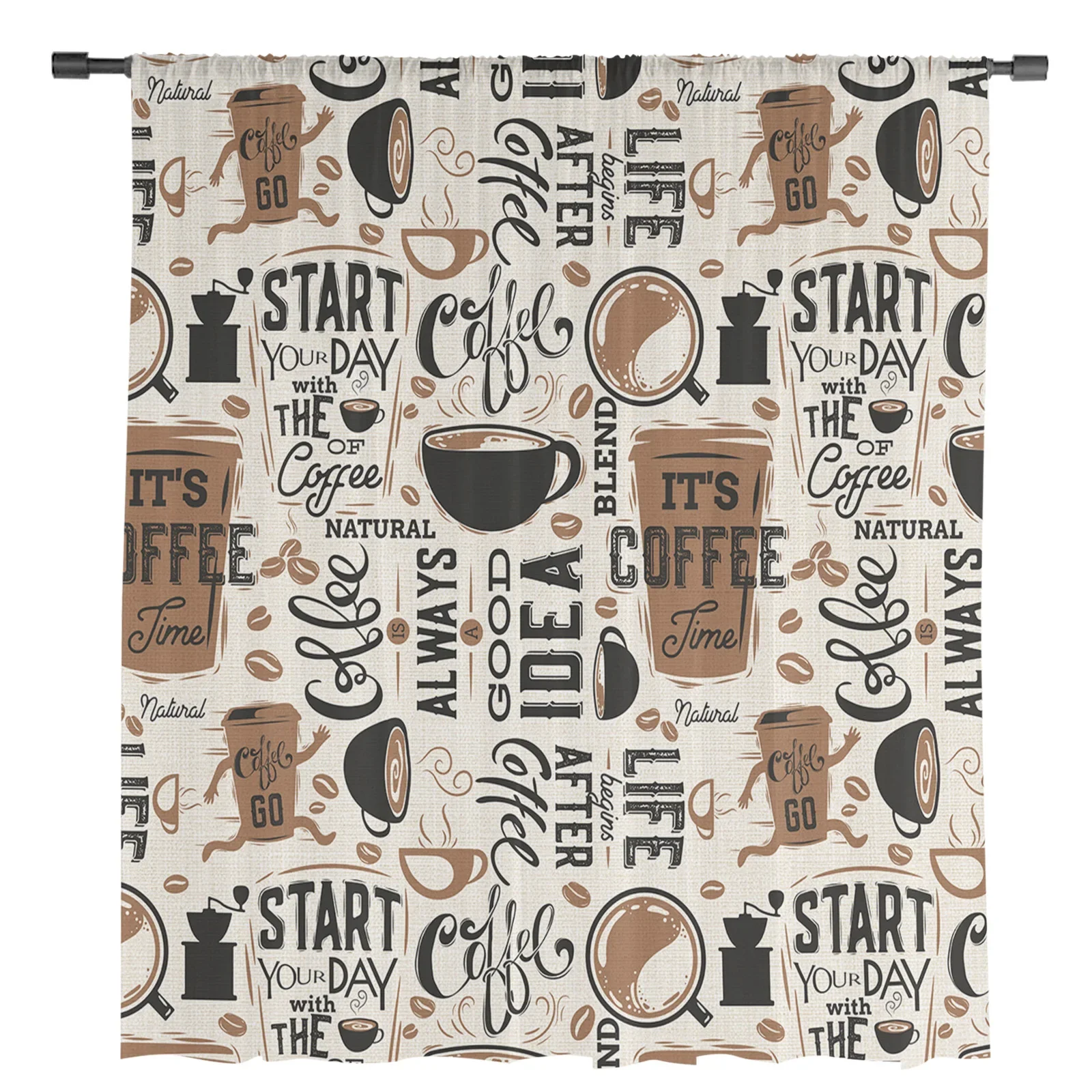 Кофейные зерна кофейная чашка тюлевые шторы для гостиной кухни украшения