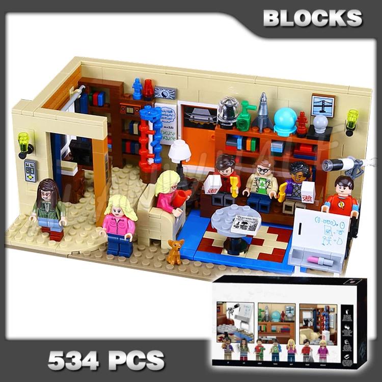 

534pcs Ideas The Big Bang Theory Popular Sitcom TV U.S. Drama Living Room 16024 Model Building Blocks Toy Compatible With Bricks