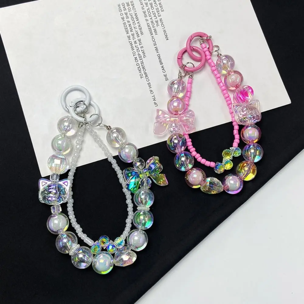 Роскошный мультяшный блестящий ремешок для телефона двухслойный брелок из