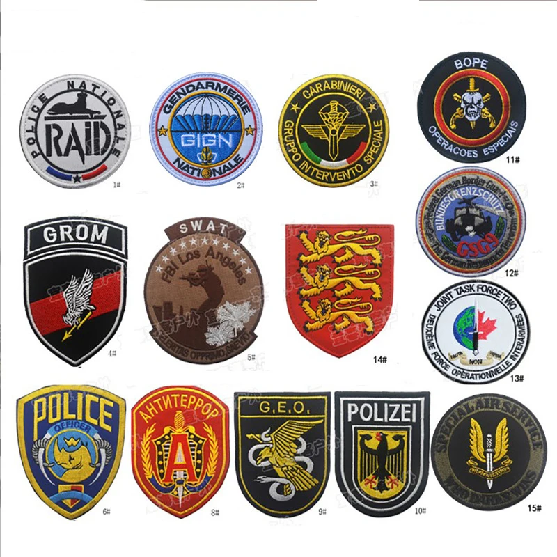 

British German Franch Russian Itly Poland SPECIAL FORCE OPS SWAT Patch Army Military Tactical Combat Emblem Badges
