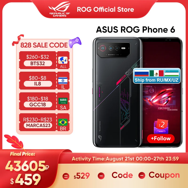 Original ASUS ROG 6 5G Snapdragon 8+ Gen 1 6.78'' 165Hz E-Sp