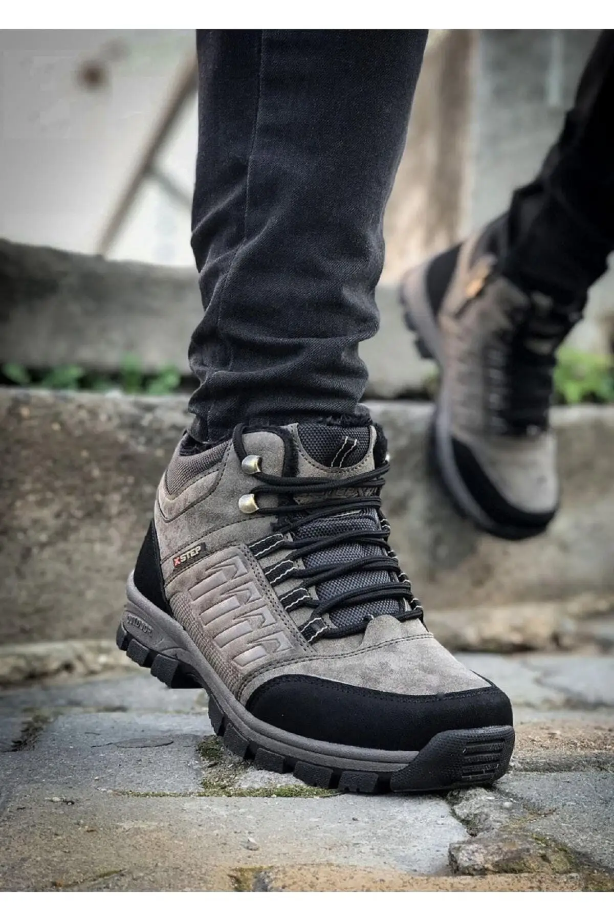 

Gray thermal wooly Warm Safety Outdoor Casual Shoes Activities Hiking Boots Male Man High Quality Work Boots