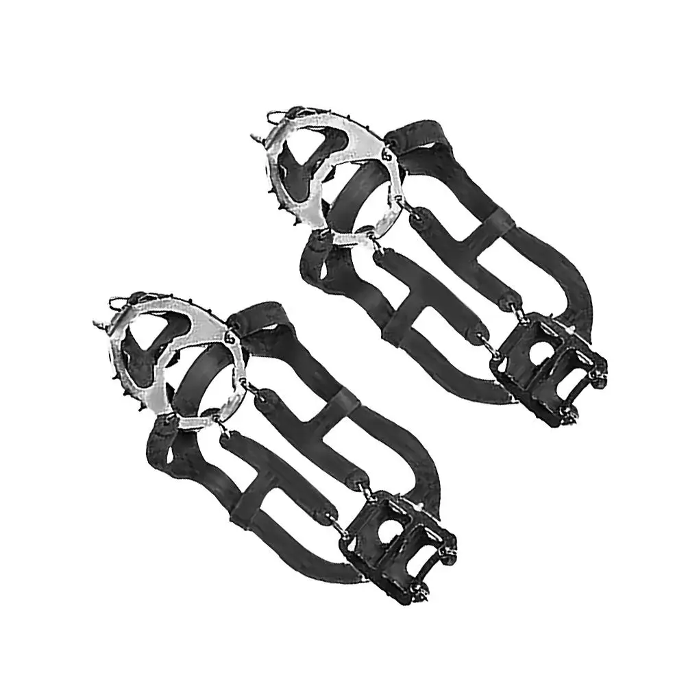1 Pair 18-teeth Snow Gripper Adjustable Shoe Cleat Snow Ice Walking Climbing Shoe Spikes Outdoor Supplies, L