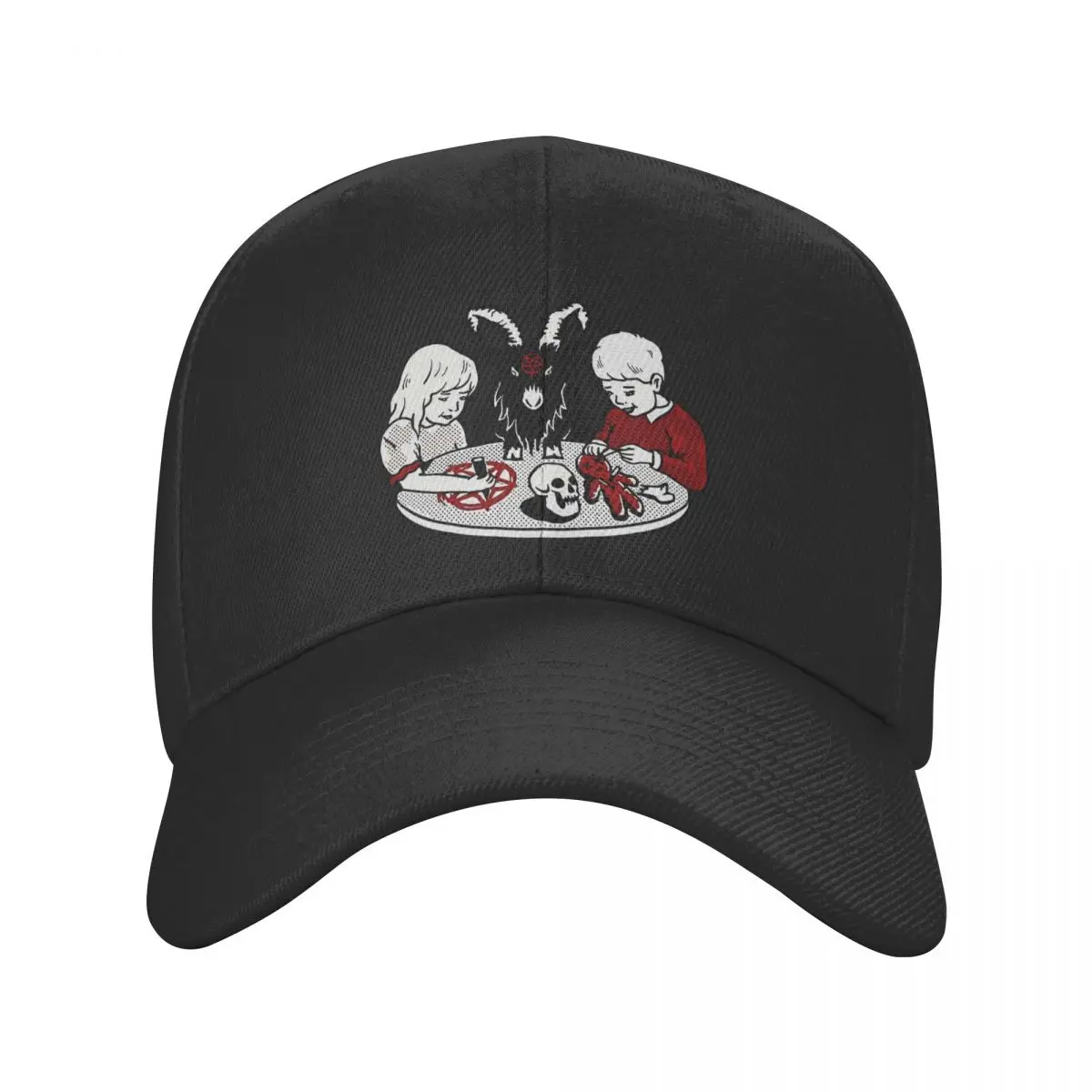 

New Punk My Family Devil Goat Baseball Cap Women Men Breathable Satanic Baphomet Dad Hat Permance Snapback Caps Summer Hats