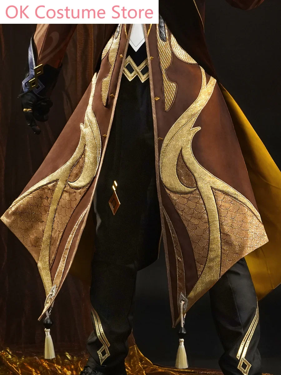 Аниме! Игровой костюм Genshin Impact Zhongli Rex Lapis Morax для косплея Хэллоуина мужчин новинка