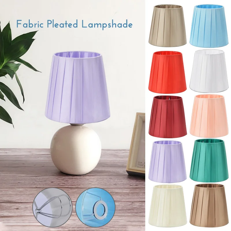 Nordic Home Lampshade Mercerized Pleated Fabric Chandelier Wall Lamp Shade Modern Hotel Home Lighting Accessories Clip On