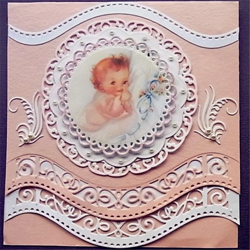 6 шт. винтажные кружевные изогнутые волнистые края металлические режущие штампы