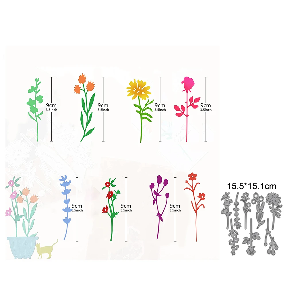 

8pcs/lot Flowers New Arrival 2022 Metal Cutting Dies Decoration DIY Scrapbooking Craft Stencils Embossing Cut Die