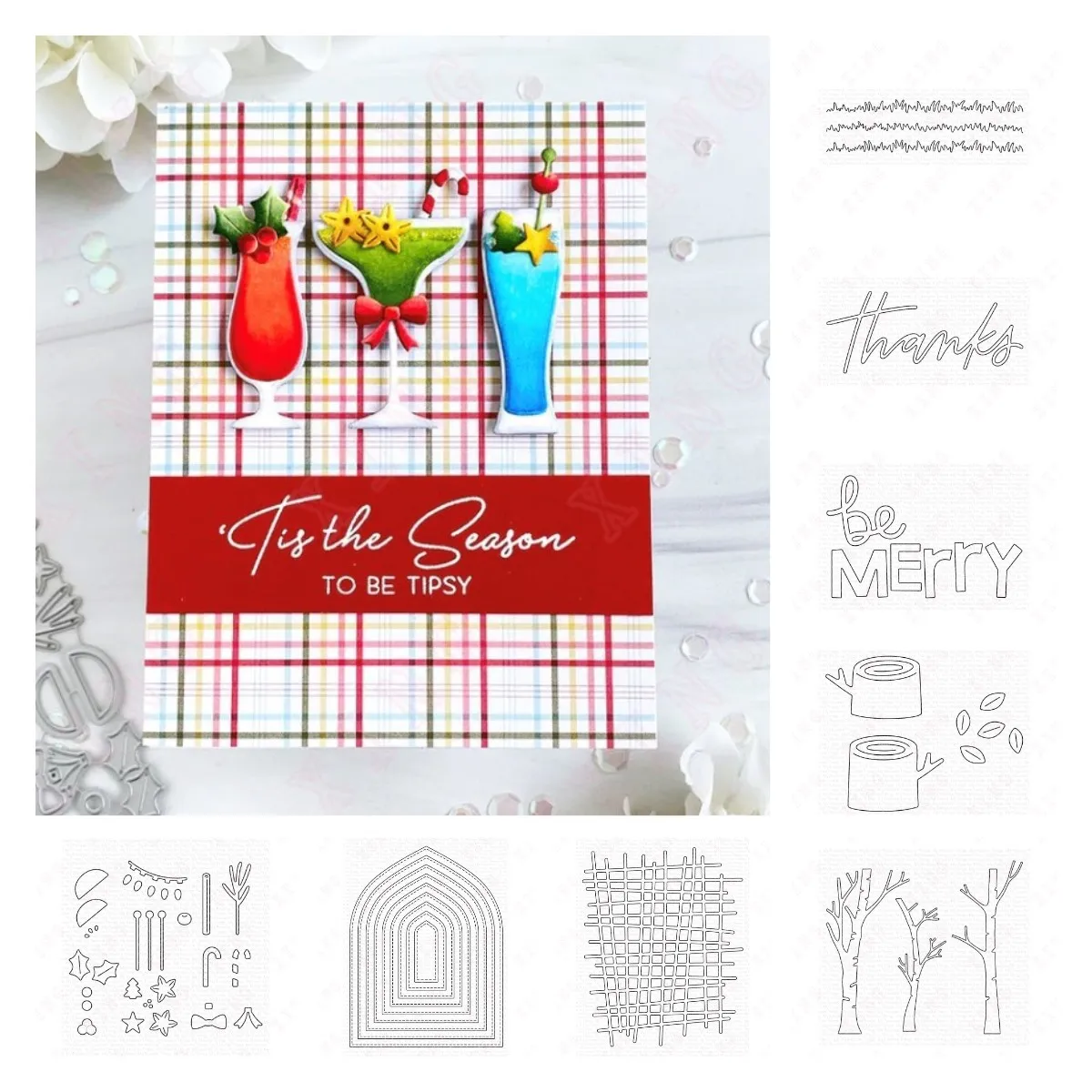 

2022 Arrival New Metal Cutting Dies Scrapbook Diary Decoration Embossing Diy Handmade Stitched Crosshatch Trees Grassy Templates