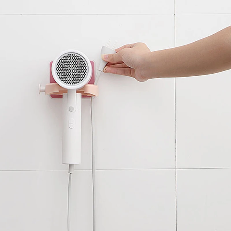 

Hairdryer Holders Bathroom Shelf Storage Wall-mounted Strong Adhesive Seamless Punch-free Racks Creative Kitchen Tool